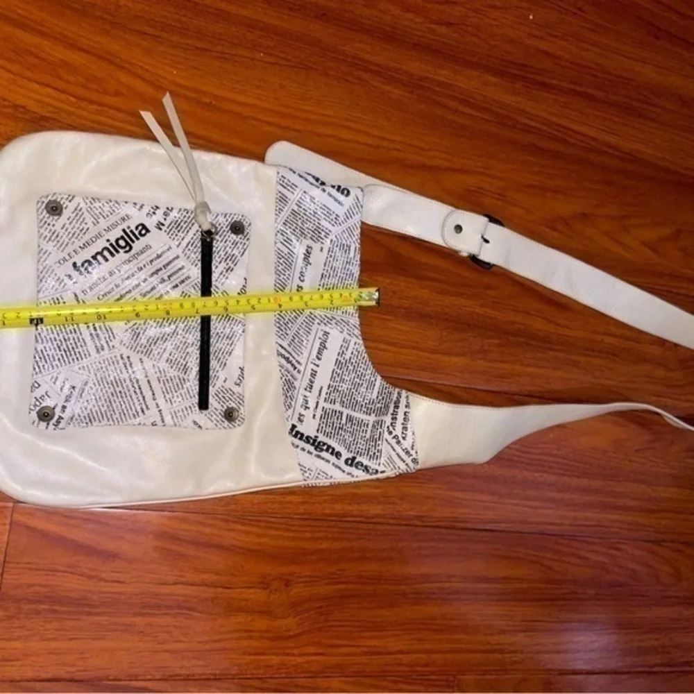 Maurizio Taiuti gazette newspaper purse crossbody bag made in Italy - Picture 7 of 12